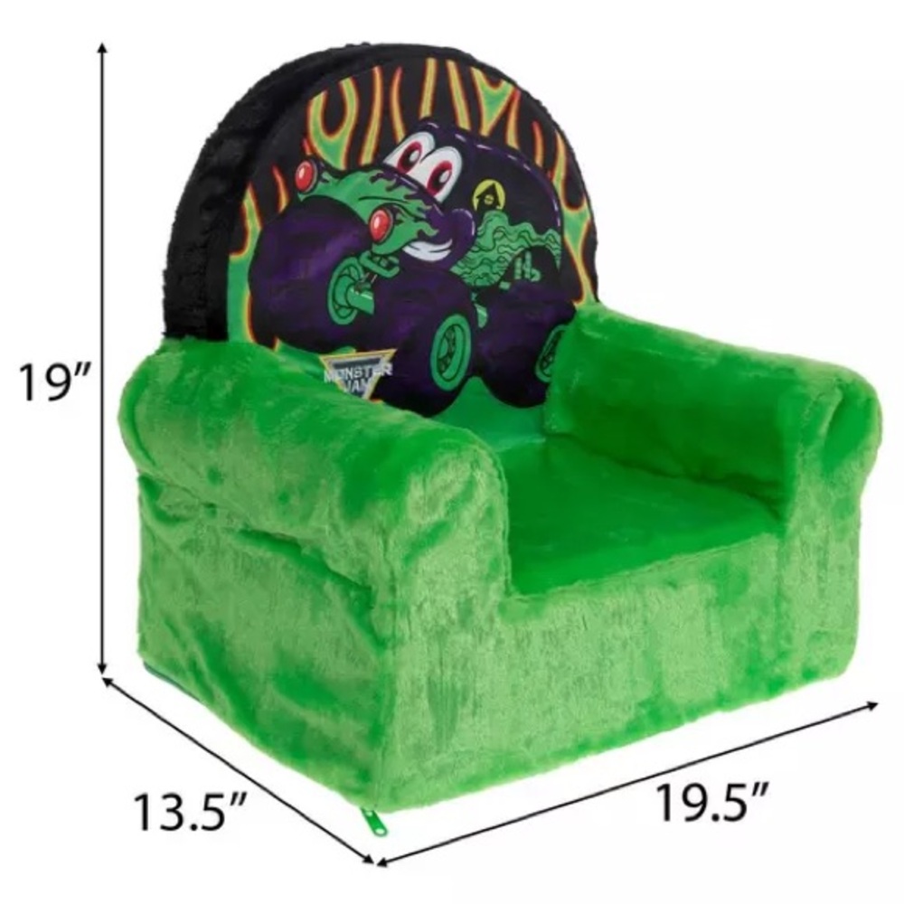 Grave Digger Monster Jam Plush Kids Chair - Picture 3 of 4